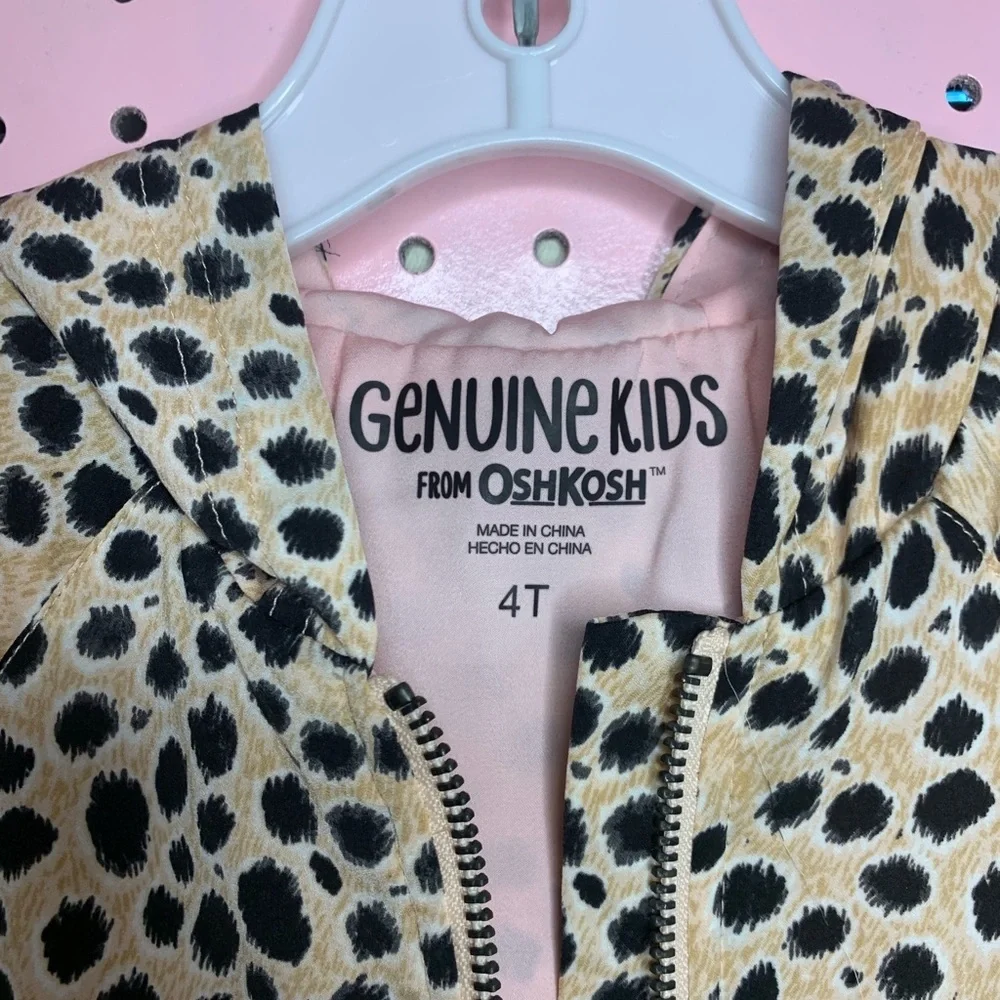 OshKosh B’gosh Cheetah Print Zip Jacket 4T NWT Girls Leopard Bomber Coat